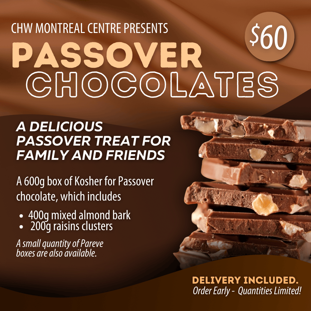 Montreal Passover Chocolates 2026 Graphic No Logo